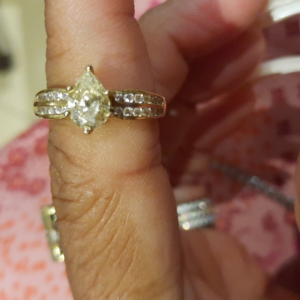 AUTHENTIC SOLID 14K YELLOW GOLD RING GENUINE & DIAMOND ENGAGEMENT RING 1.75CTTW